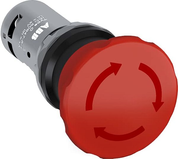 Botão de emergência, com retenção, desarme rotativo, diâmetro de aperto 40 mm, Vermelho, 2NF, CE4T-10R-02 :1SFA619550R1051 -ABB