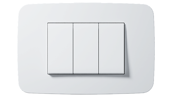 Conjunto 4X2 3 Interruptor Simples 16A 110-250V 3 Módulos Branco 0RIGEN N0501.3 BL :2CLA050130N1102 -ABB