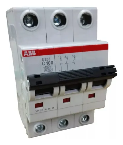 Minidisjuntor Tripolar 400V 100A Fixo Isolado a Ar S203-C100 :2CDS253001R0824 -ABB