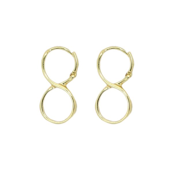 Brinco de argola click com símbolo do infinito folheado a Ouro 18k