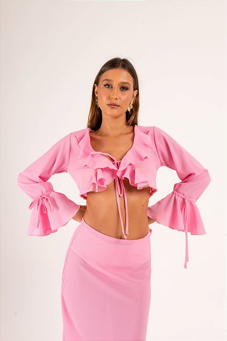 Cropped Antúrio Rosa