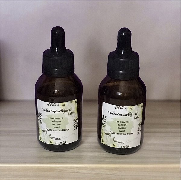 Kit com 2 Tônicos Capilares Naturais e Artesanais - 60 ML cada