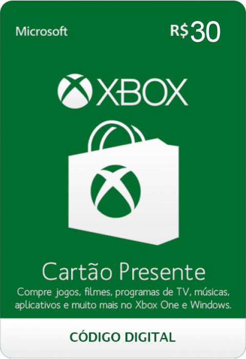 Cartão Presente (Gift Card) R$30 – Xbox / Microsoft Store