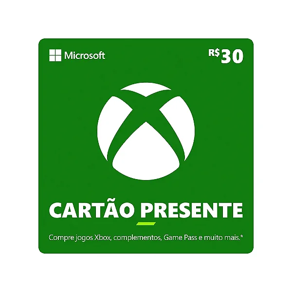 Cartão Presente (Gift Card) R$30 – Xbox / Microsoft Store
