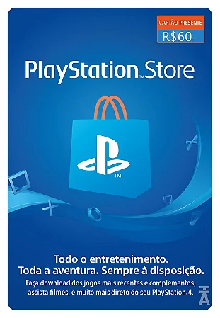 Cartão Presente (Gift Card) R$60 – PlayStation Store Brasil