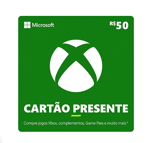 Cartão Presente (Gift Card) R$50 – Xbox / Microsoft Store