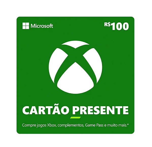 Cartão Presente (Gift Card) R$100 – Xbox / Microsoft Store