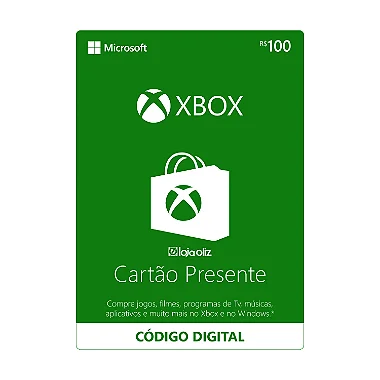 Cartão Presente (Gift Card) R$100 – Xbox / Microsoft Store