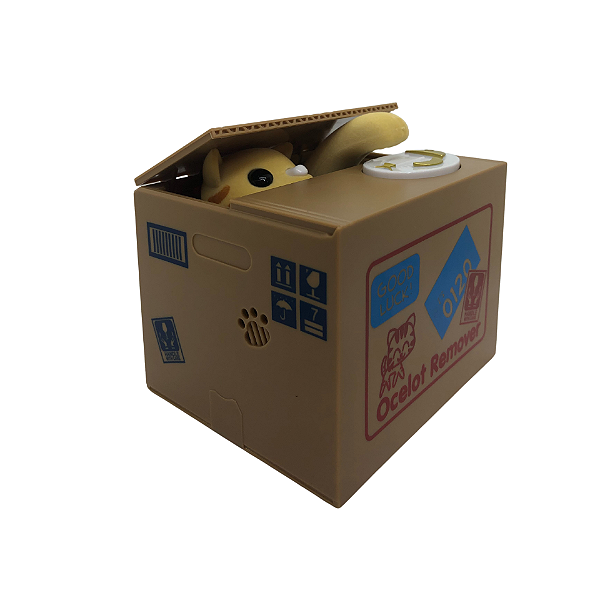 Cofrinho Gato Que Puxa Moedas - Interativo e Educativo