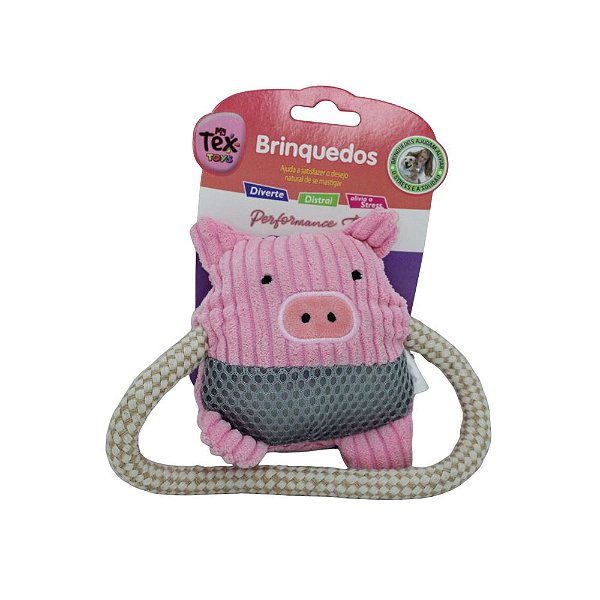 Brinquedo de Pelúcia Porquinho com Corda para Cães