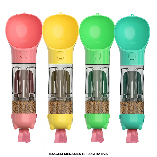 Garrafa Portátil 4 em 1 para Cães