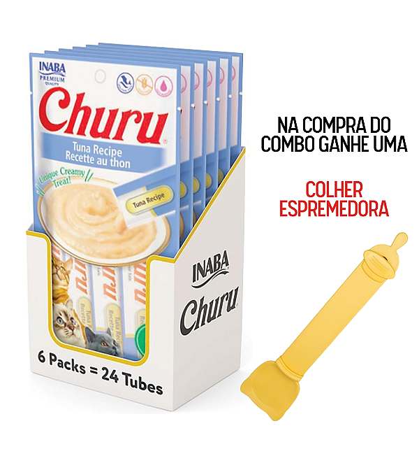 Combo Churu 7 Sabores Variados – Caixa fechada com 24 sachês 14g