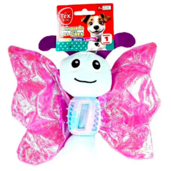 Brinquedo de Pelúcia para Cachorro Luxo Borboleta Voadora TEX 1331