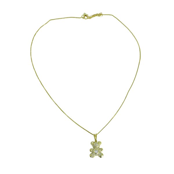 Colar com Pingente de Ursinho Folheado Dourado 18578
