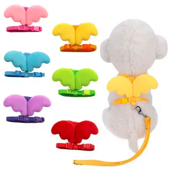 Coleira Asinhas de Anjinho para Gato Peitoral com Guia EL-P520