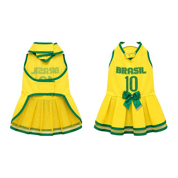 Vestido Roupinha para Cão Copa do Mundo Brasil 10