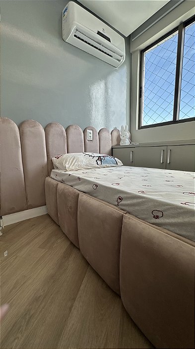 Placa para base solteiro  suede rose