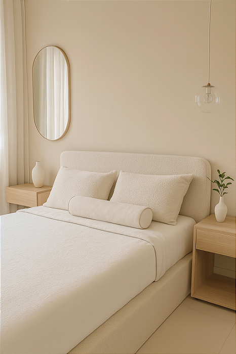 Cabeceira Orelha  Bouclé Natural