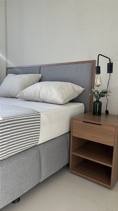 Kit Placas 100cm Linho cinza + freijó