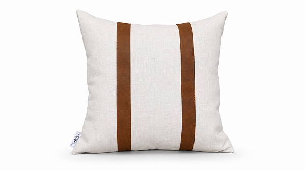 Capa almofada 45x45cm  linho /listra caramelo