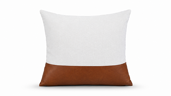 Capa almofada 45x45cm  linho /barra caramelo