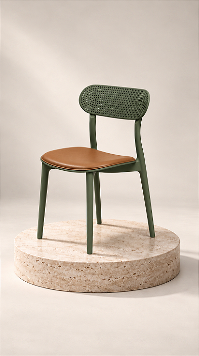 Cadeira Slim Verde + Caramelo