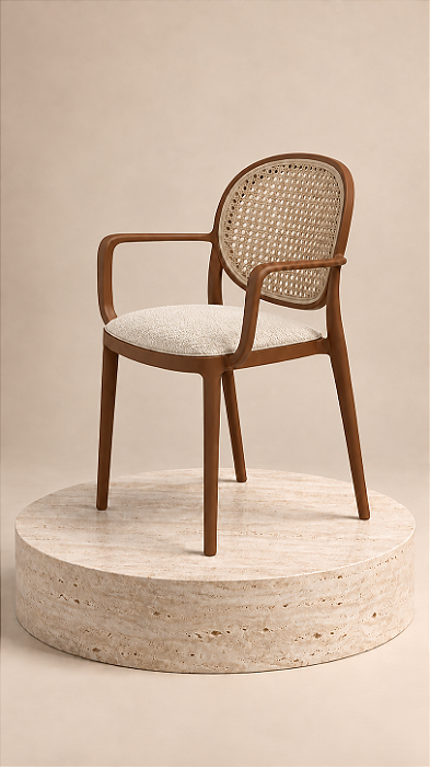 Poltrona Palhinha Caramelo+ bouclé
