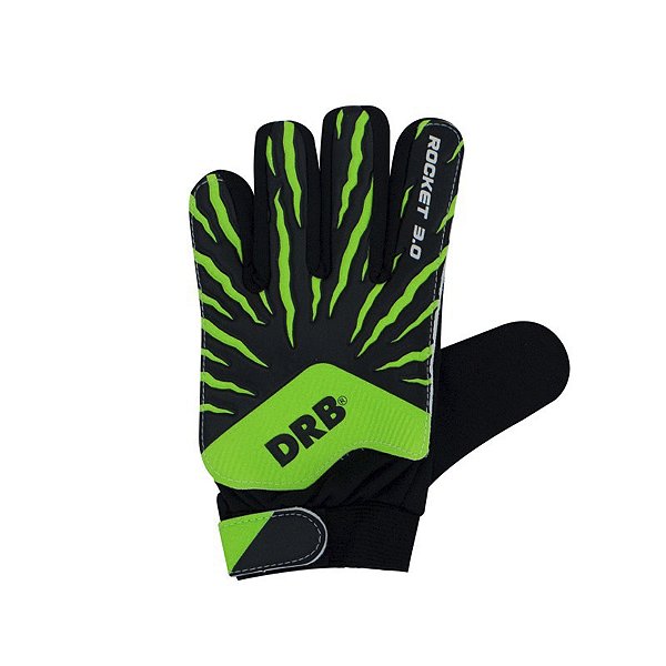 Luva Goleiro Infantil Rocket DRB 3.0 Preto e Verde