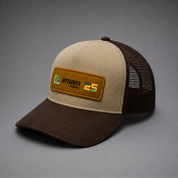 Boné Trucker Emam - Marrom e Juta