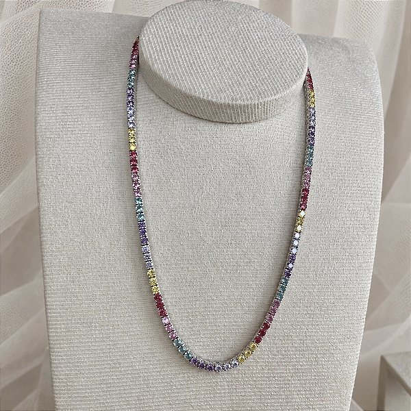 Colar Riviera Candy 4 garras 3mm - 42,0cm