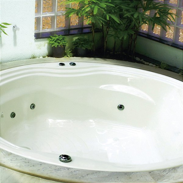 BANHEIRA GOLD LINE ACRILICA REDONDA 150 C/ HIDRO BRANCA