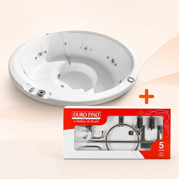 SPA FLORA REDONDO Ø 170 x 65 CM TOP LINE C/ 5 LUGARES OURO FINO