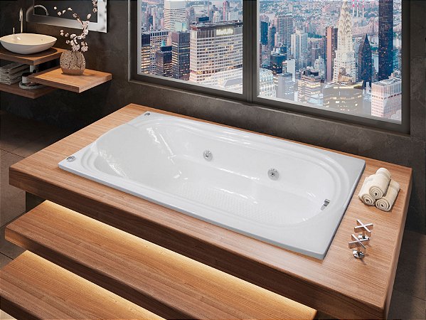 BANHEIRA GOLD LINE ACRILICA 170 C/ HIDRO BRANCA