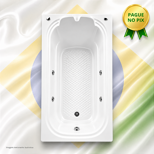 BANHEIRA GOLD LINE ACRILICA DUPLA 170 C/ HIDRO BRANCA