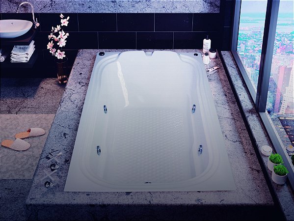 BANHEIRA GOLD LINE ACRILICA DUPLA 170 C/ HIDRO BRANCA