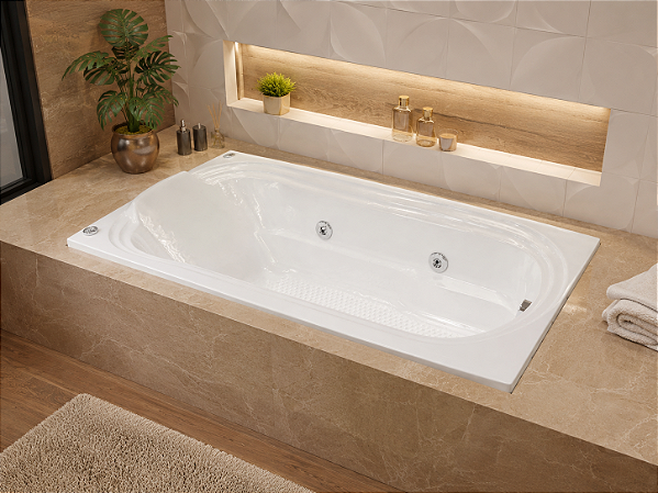 BANHEIRA HIDROMASSAGEM GOLD LINE INDIVIDUAL 150x80x40cm Ouro Fino 220V