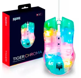 Mouse Gamer Tiger Chroma Transparente RGB MOTGR003 Revenger