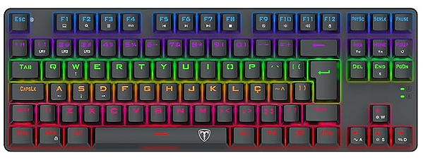 Teclado Mecânico Gamer T-Dagger Bora Preto RGB Switch T-TGK313-BL