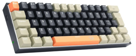 Teclado Lakshmi Switch Brown Redragon K606-og&bk&gy Cor Laranja Preto e Cinza ABNT2 Portugues