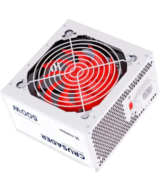 Fonte Gamer Fortrek Crusader White Edition, 500W Real, Bivolt, Cooler 120mm, Silenciosa, Branca - 83590