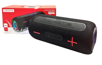 Caixa de Som Bluetooth Tomate MTS-6007 Portátil 20W Subwoofer Preto