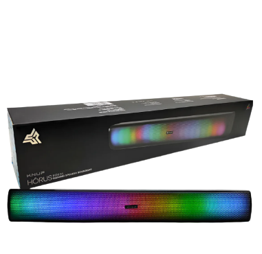 Caixa De Som Bluetooth Portatil Kp-ro834 Sound Bar Led Azul. Preto 127/220v