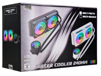 Water Cooler Gamer K-mex WAC8 240mm Branco ARGB Intel/AMD