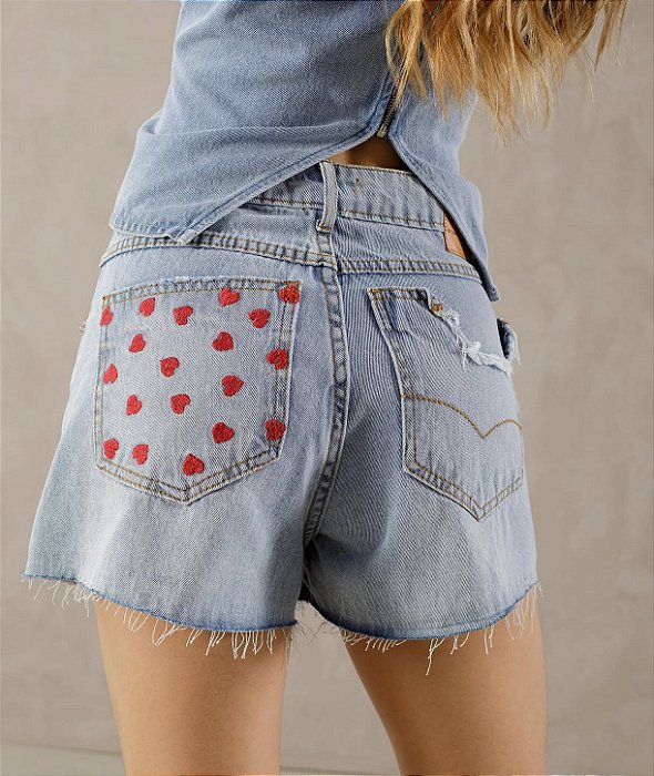 Short Bordado Coração