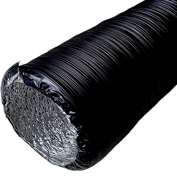 Duto Flexível Preto 125mm sem Isolamento 10m x 5 Polegadas