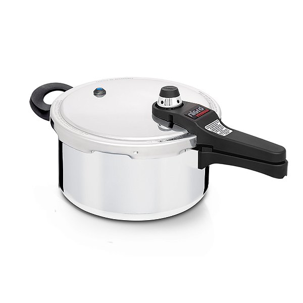 Panela de Pressão 4,5 Litros Nigro Eterna Alumínio Polida Tampa Fechamento Externo