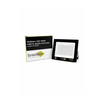 Refletor LED 100w Preto 6500K Brasiled Bivolt