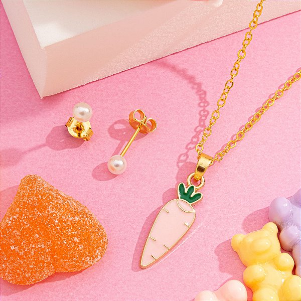Conjunto Infantil cenoura banhado a ouro CJI 00043