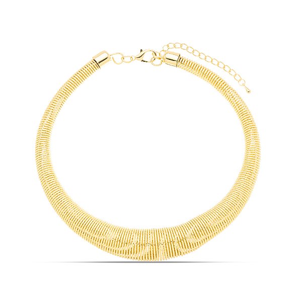 Choker Aro diamantado dourado CL0002