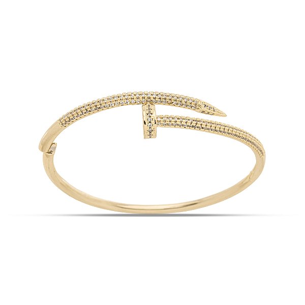 Bracelete prego com pedra de zircônia PL00002